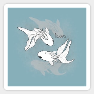 Zodiac sign Pisces - Black and white lineart Sticker